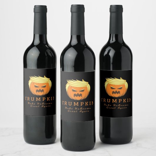 Trump maakt Halloween weer geweldig - griezelig gr Wijn Etiket (Flessen)
