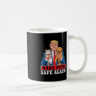 Trump Maakt Huisdieren Veilig T-shirt Grappige Kat Koffiemok