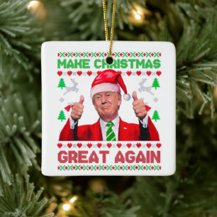 Trump maakt kerst weer geweldig keramisch ornament