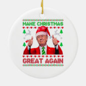 Trump maakt kerst weer geweldig keramisch ornament (Achterkant)