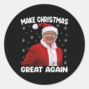 Trump maakt kerst weer geweldig Santa Trump 1 Ronde Sticker