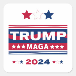 TRUMP~MAGA~2024 VIERKANTE STICKER