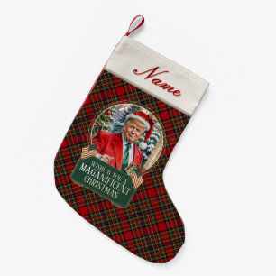 Trump MAGA Christmas Royal Stewart Tartan Plaid Kleine Kerstsok