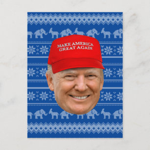 TRUMP MAGA Kerstmis Briefkaart