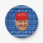 TRUMP MAGA Kerstmis Papieren Bordje (Voorkant)