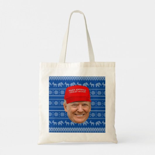 TRUMP MAGA Kerstmis Tote Bag (Achterkant)