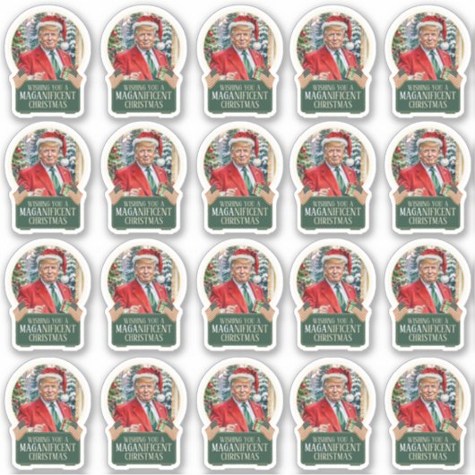 Trump MAGA - Prachtige Kerst Vinyl Stickers (Voorkant)