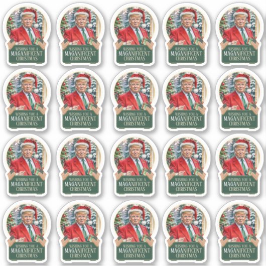 Trump MAGA - Stickers de vinyle de Noël (Devant)
