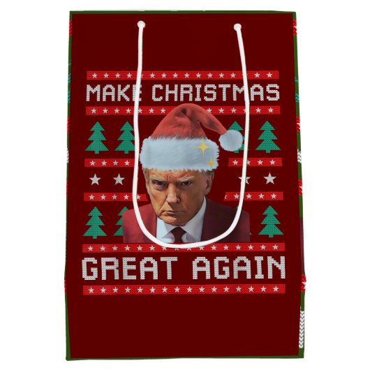 Trump Make Christmas Great Again Mok Shot Medium Cadeauzakje (Achterkant)