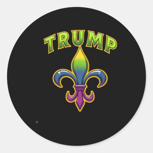 Trump Mardis Gras Ronde Sticker (Voorkant)