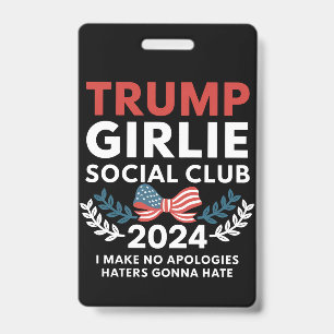 Trump Meisje Coquette Sociale Club Boog Verkiezing Badge