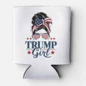 Trump Meisje Messy Bun Trump 2024 Verkiezing Ameri Blikjeskoeler (Voorkant)