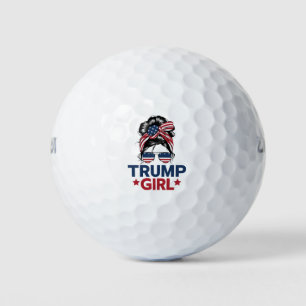 Trump Meisje Messy Bun Trump 2024 Verkiezing Ameri Golfballen