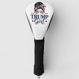 Trump Meisje Messy Bun Trump 2024 Verkiezing Ameri Golfheadcover