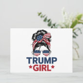 Trump Meisje Messy Bun Trump 2024 Verkiezing Ameri Kaart (Staand voorkant)
