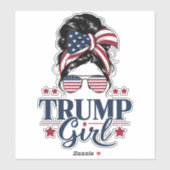 Trump Meisje Messy Bun Trump 2024 Verkiezing Ameri Sticker (Vel)