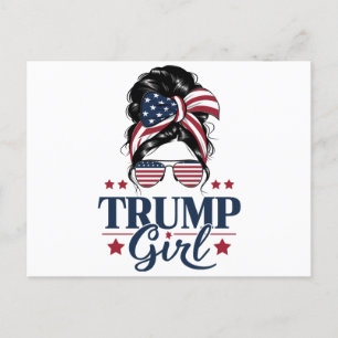 Trump Meisje Rommelige Knot Trump 2024 Verkiezing  Briefkaart
