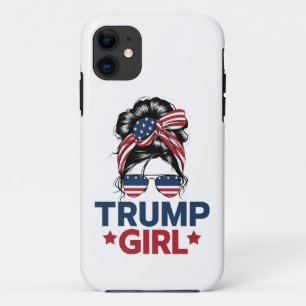 Trump Meisje Rommelige Knot Trump 2024 Verkiezing iPhone 11 Hoesje