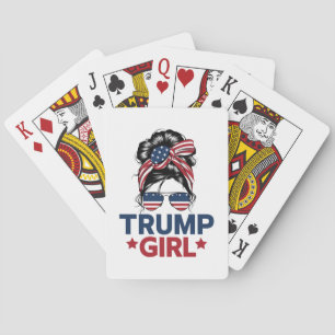 Trump Meisje Rommelige Knot Trump 2024 Verkiezing  Pokerkaarten