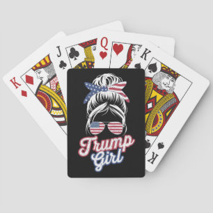 Trump Meisje Rommelige Knot Vintage USA Amerikaans Pokerkaarten