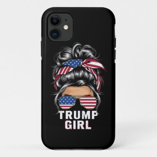 Trump Meisje Rommelige Knot VS Vlag Trump 2024 Ver iPhone 11 Hoesje