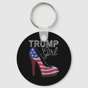 Trump Meisje Stilettos Hoge Hak Amerikaanse Vlag B Sleutelhanger