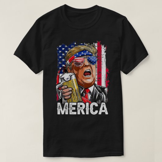 Trump Merica Make 4 juli Great America T-shirt (Design voorkant)
