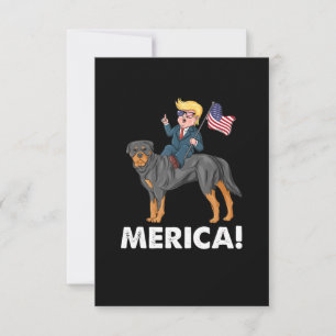 Trump Merica Rottweiler Dog American Hero RSVP Kaartje