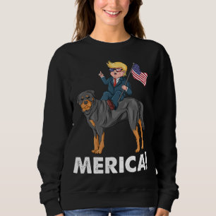 Trump Merica Rottweiler Dog American Hero Trui