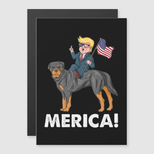 Trump Merica Rottweiler Hond Amerikaanse Held Magnetische Uitnodiging