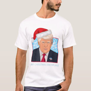 Trump merry christmas sneeuwvlok politiek t-shirt