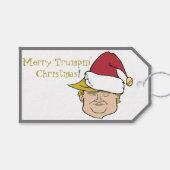 Trump Merry-Labels met aangepaste kerstcadeaus Cadeaulabel (Voorkant (Horizontaal))