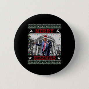 Trump Merry Rizzmas Grappige Trump Dance Ch Ronde Button 5,7 Cm