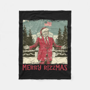 Trump Merry Rizzmas Grappige Trump Dance Chr Fleece Deken