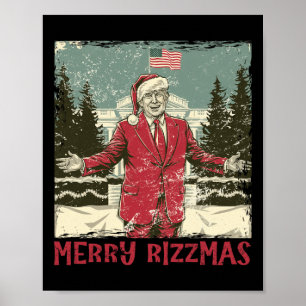 Trump Merry Rizzmas Grappige Trump Dance Chr Poster