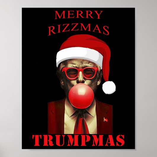 Trump Merry Rizzmas Trumpmas Grappige kerstbubbel Poster (Voorkant)