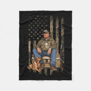 Trump met hond eend watervogels jagen camo preside fleece deken