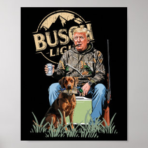 Trump met hond eend watervogels jagen camo preside poster