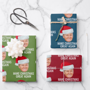 Trump met Santa Hat - Maak kerst nog een keer gewe Inpakpapier Vel