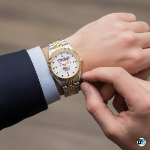  Trump met vijf sterren, minimalistische vlag No1 Horloge