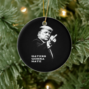 Trump Middenvinger 2026 Meme Grappig Keramisch Ornament