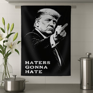 Trump Middenvinger 2026 Meme Grappig Theedoek