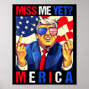 Trump Middenvinger Mis Me Nog Amerikaanse Vlag 4e Poster