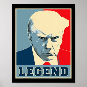 Trump Mok Shot 2024 President Legend Never Surrend Poster
