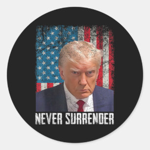 Trump Mok Shot - Donald Trump Mok Shot - Never Sur Ronde Sticker