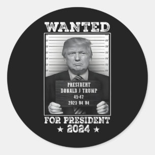 Trump Mok Shot gezocht voor de VS President 2024 2 Ronde Sticker