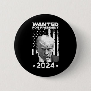 Trump Mok Shot gezocht voor de VS President 2024 Ronde Button 5,7 Cm