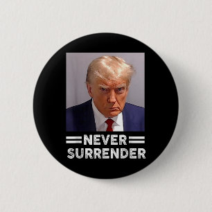 Trump Mok Shot Never Surrender Trump Stemming 2024 Ronde Button 5,7 Cm