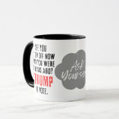 Trump-Mok: "Vraag het jezelf" Mok (Voorkant links)