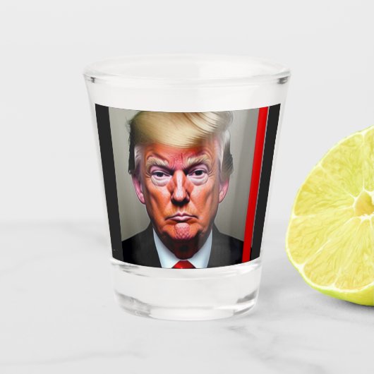 Trump Mugshot Shot glass Glas (Voorkant)